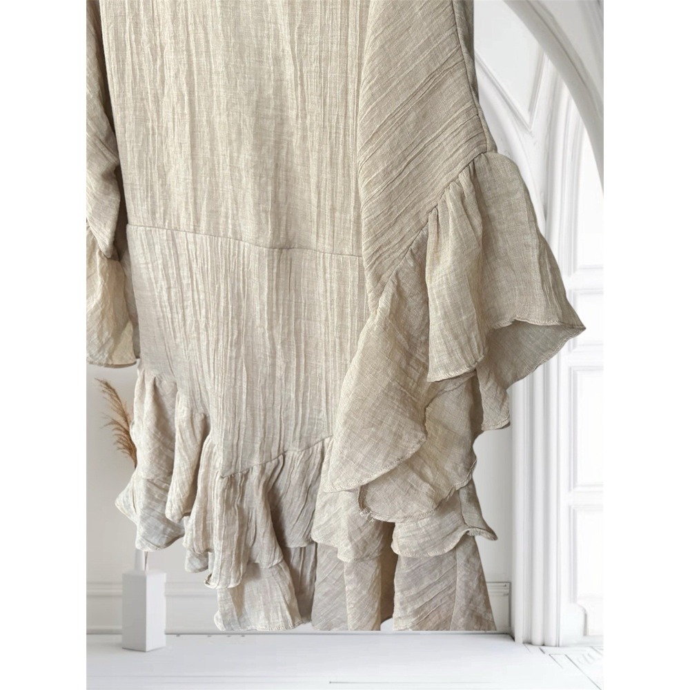 Princess Polly Beige Ruffle Mini Dress - Picture 3 of 8